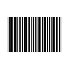 A classic barcode pattern with varying line widths isolated on transparent background