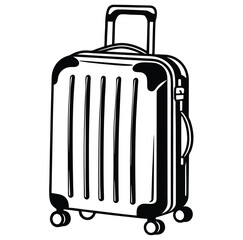 old suitcase isolated on white background