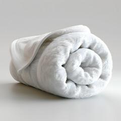 Rolled Towel with Soft Texture and Neat Spiral Isolated on Transparent or White Background, PNG