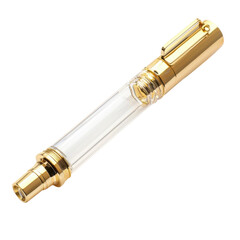 Elegant Clear and Gold Cosmetic Container for Liquid Products