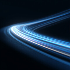 PNG blur effect and laser beam with glowing blue line streak on night background PNG, as each curve creates a long speed line and the final flash reveals the last line