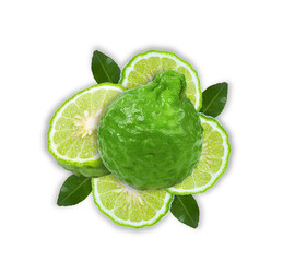 bergamot fruit isolated on transparent background.