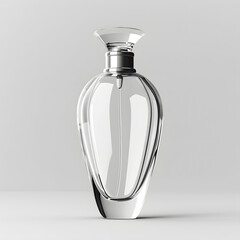 Elegant Cosmetic Bottle with Tapered Shape and Cap White. Isolated on Transparent or White Background, PNG