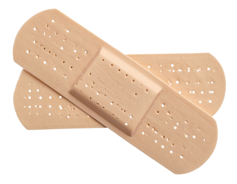 Beige Adhesive Bandage Strip with Soft Texture, Isolated on Transparent Background PNG