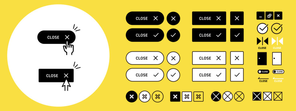 Close Button UI &ndash; Modal and Drawer Exit Icon for App & Web / 閉じるボタン・モーダルやドロワーに使えるUIアイコン素材
