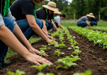 Fototapeta premium Hands-on Organic Gardening with Friends