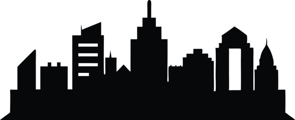 Montreal city skyline horizontal banner. Black and white silhouette of Montreal city, Canada. Vector template for your design.