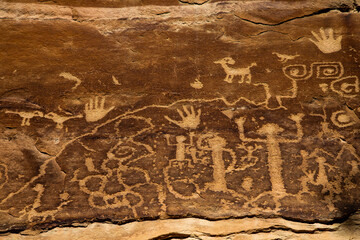 700 year old ancestral Puebloan petroglyphs from Mesa Verde National Park, Colorado 