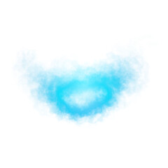 Blue smoke effect on transparent background
