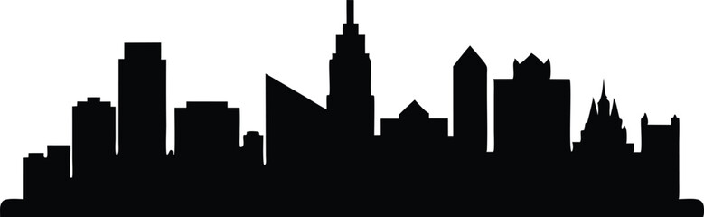 Pittsburgh skyline horizontal banner. Black and white silhouette of Pittsburgh, Pittsburgh, Pennsylvania skyline. Detailed vector silhouette
