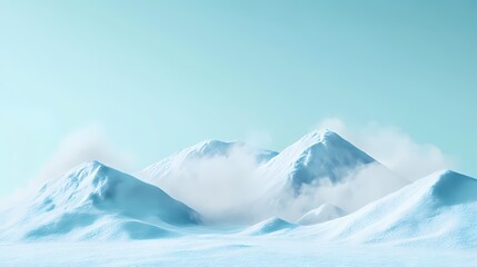 Outdoor snow mountain scenery poster background