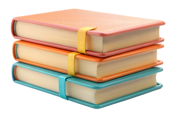 Stack of Books on transparent background