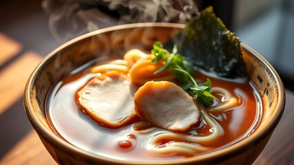 Delicious Asian Chicken Noodle Soup Bowl