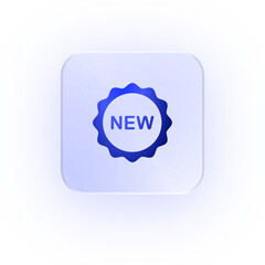 Glassmorphism Icon New Label Icon Label Icon Soft Shadow Glassmorphic New Icon Tag Icon Sticker Icon Fresh Label Badge Icon Promo Label Golden Label