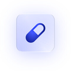 Glassmorphism Icon Capsule Pill Icon Pill Icon Soft Shadow Glassmorphic Medicine Icon Drug Icon Health Icon Tablet Icon Supplement Icon Pharmaceutical Icon Medical Capsule