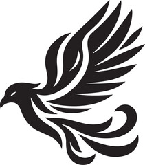 Stylized Bird Silhouette in Flight