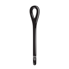Vector illustration of a black crochet hook depicting vintage art for crafting
