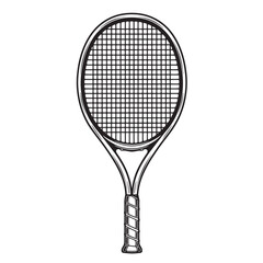 Vintage art illustration of a tennis racket depicting sports equipment for design projects