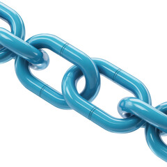 Close-up of Interlinked Blue Chain Links Strength, Connection, and Unity
