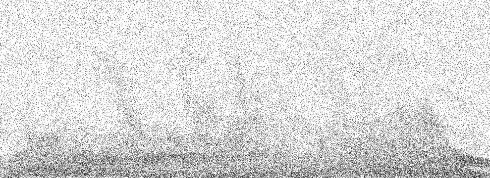 Abstract sandy grain texture. Stippled grit noise background. Distressed dust particles overlay. Grunge dotted dirt backdrop. Grange specks, speckles, granules print wallpaper. Vector dot work texture