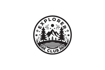 Black and White Nature of Explorer Club Logo
