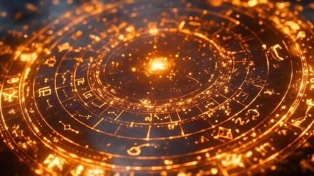An elaborate, glowing, circular, patterned design
