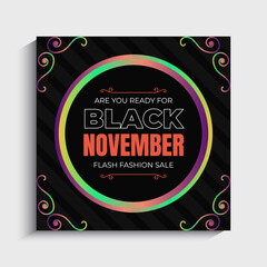 Black November Fashion Sale Social Media Instagram Post Banner