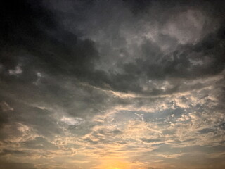 Textured Cloudscape at Sunset Over West Lake, Hanoi, Vietnam – Dramatic Sky Photography