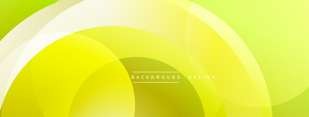 Bright yellow abstract background. Smooth curves overlap, creating dynamic visual effect. Gradient shades offer depth, modern feel.