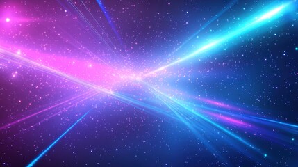 Fototapeta premium Abstract cosmic rays, vibrant colours