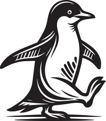 Obraz premium penguin silhouette vector, logo vector illustration, penguin vector design