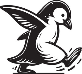 Obraz premium penguin silhouette vector, logo vector illustration, penguin vector design