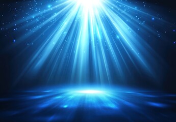 Obraz premium Blue spotlight on dark stage