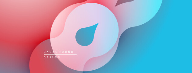 Abstract fluid shapes, gradient colors. Pink, blue hues blend smoothly. Modern design element for backgrounds, presentations.