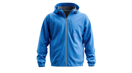 Blue Hooded Jacket: A vibrant blue hooded jacket, perfect for casual wear or outdoor activities.  The soft fabric and comfortable design make it ideal for various occasions.