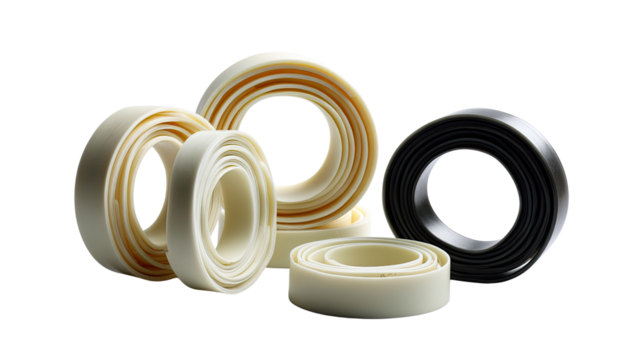 Precision Seals: Detailed studio shot showcasing an array of precision seals, industrial components integral to engineering and manufacturing processes.