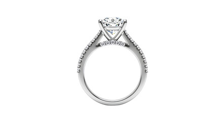 Diamond engagement ring side view