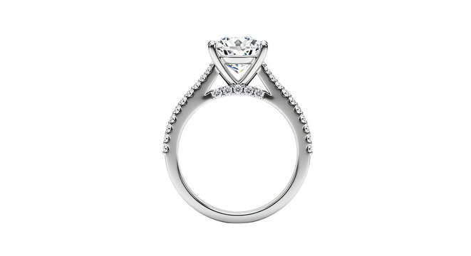 Diamond engagement ring side view