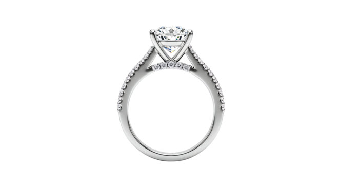 Diamond engagement ring side view