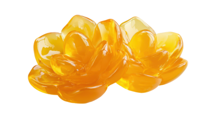 Beautiful yellow lotus flowers made of resin, perfect for decoration. transparent background