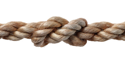 Knot in Focus: A detailed shot of a sturdy rope tied in a secure knot, showcasing the texture and strength of its fibers.