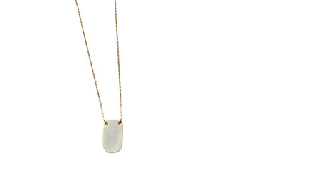 Elegant gray necklace pendant on gold chain