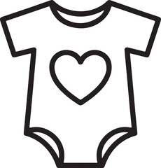 Black and white baby bodysuit with heart baby clothes infant wear