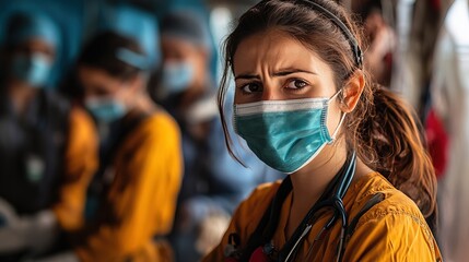 Doctors and nurses working tirelessly in a disaster-struck region 