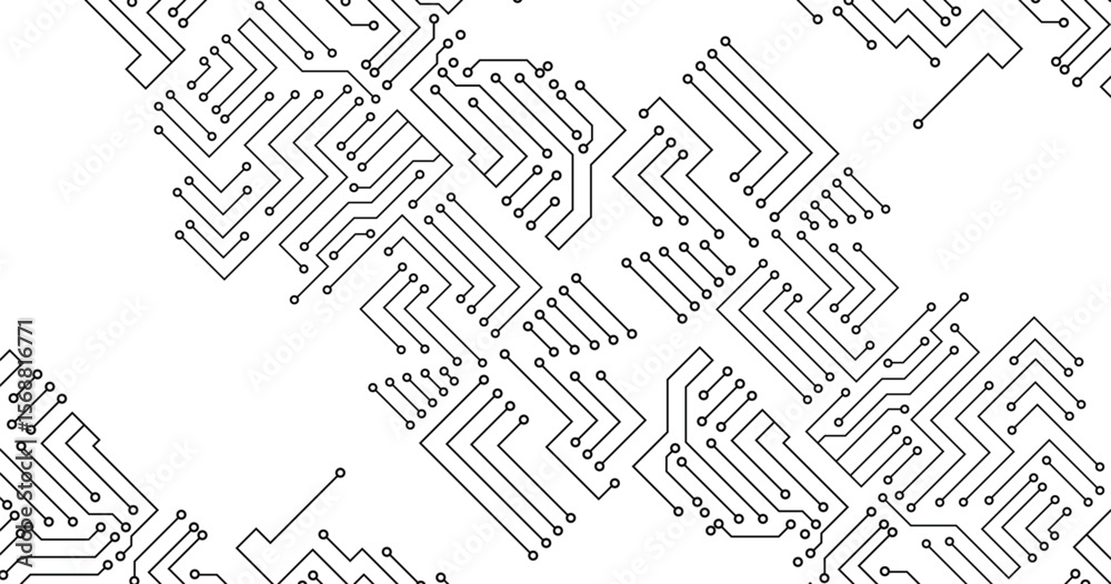 Poster circuit technology background with hi-tech digital stock illustration. technology circuit board back