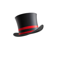 Black top hat with red band