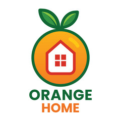 Orange Home Logo Design for Fruit Shop
