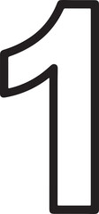 Bold black number one symbol graphic numeral