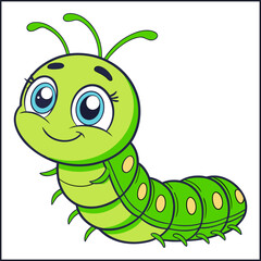  Cute caterpillar cartoon vector illustration