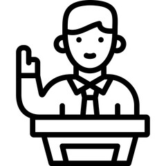 democracy icon illustration design with outline